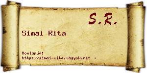Simai Rita névjegykártya